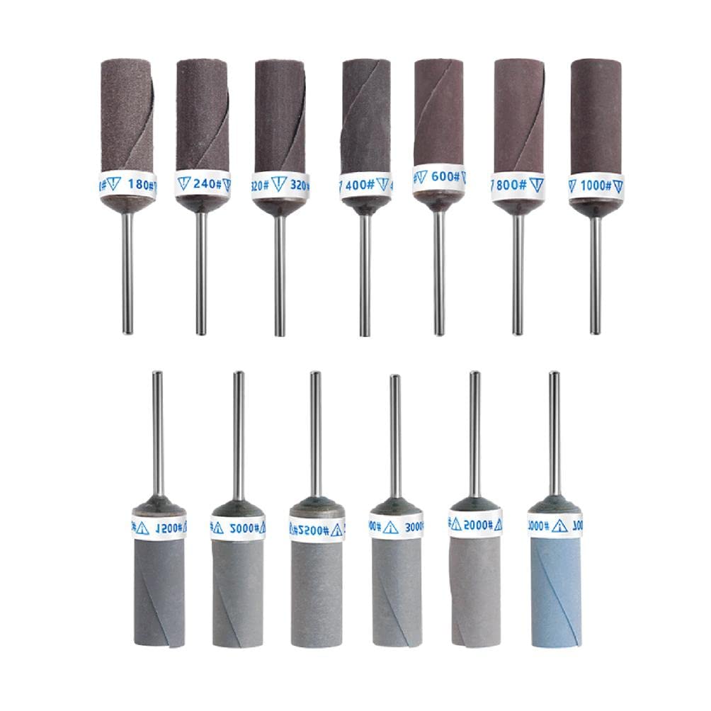 13Pc 2.35mm Shank Grit 180-7000 Wet Dry Sandpaper Sanding Bar Rod Polishing Grinding Heads for Grinder Rotary Tool - Perfect for Woodworking, Metal Polishing & DIY Projects