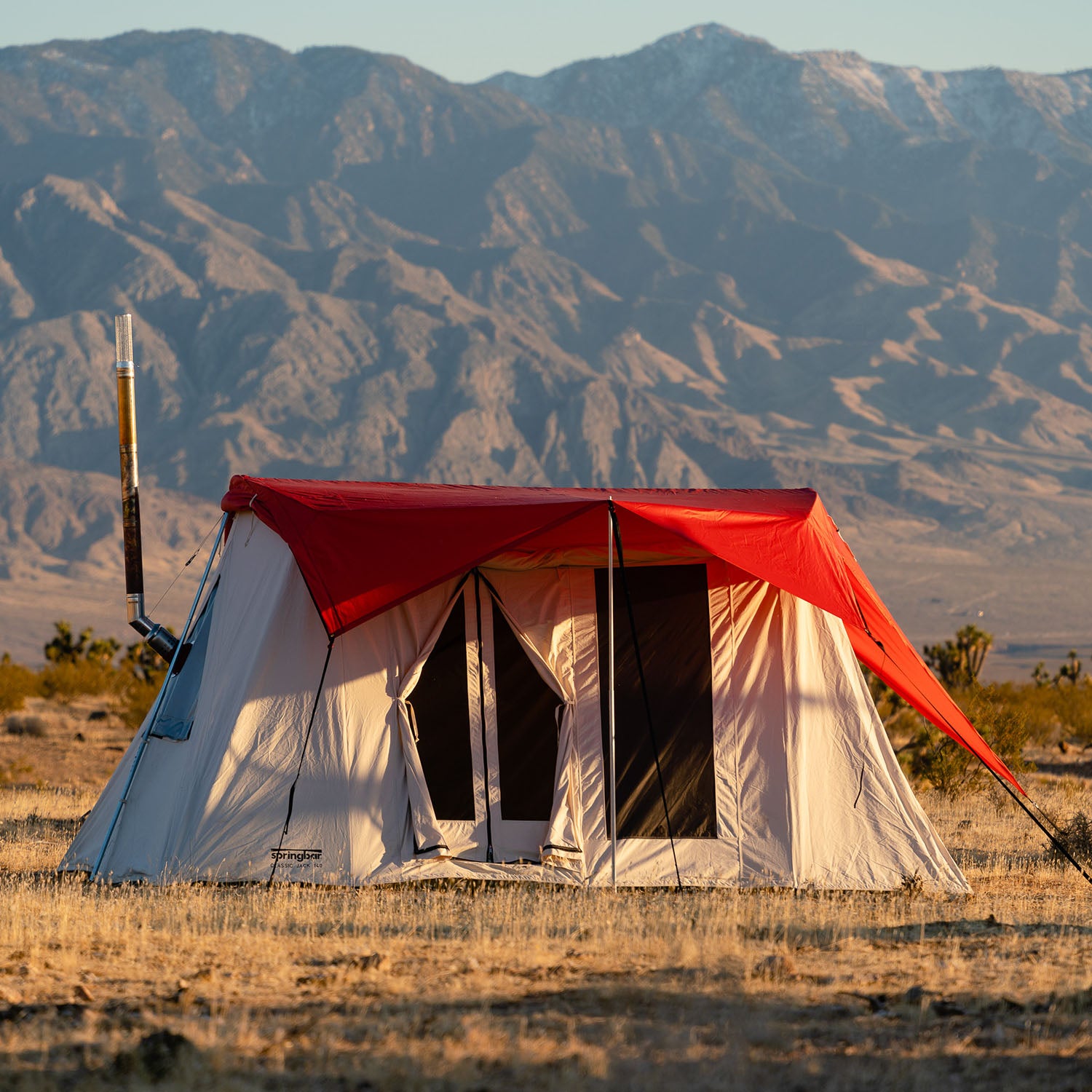 Nomad View Large Springbar Hot Tent Bundle - Premium 4-Season Camping Tent for Outdoor Adventures, Hunting & Winter Backpacking