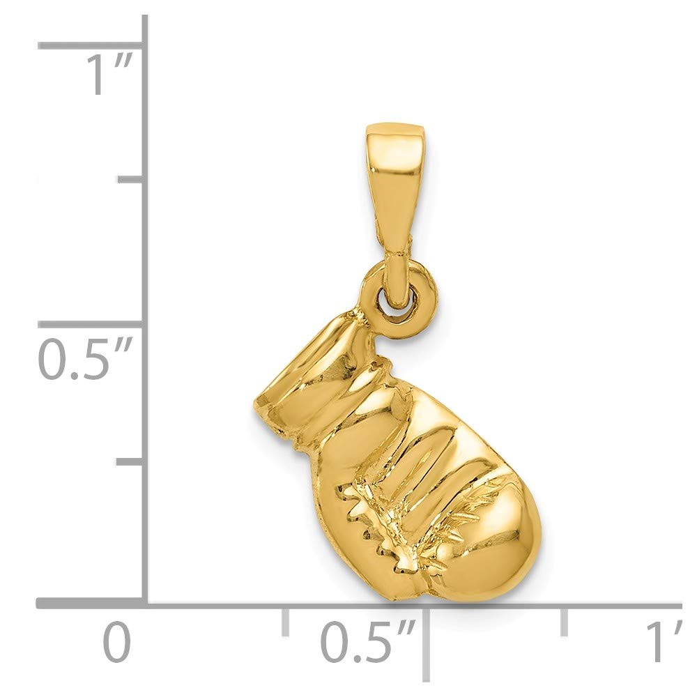 14K Solid Yellow Gold Boxing Glove Pendant Necklace for Men - Durable & Stylish Jewelry Gift for Boxers, Fighters & Sports Fans - Perfect for Boxing Gyms, Workouts & Everyday Wear