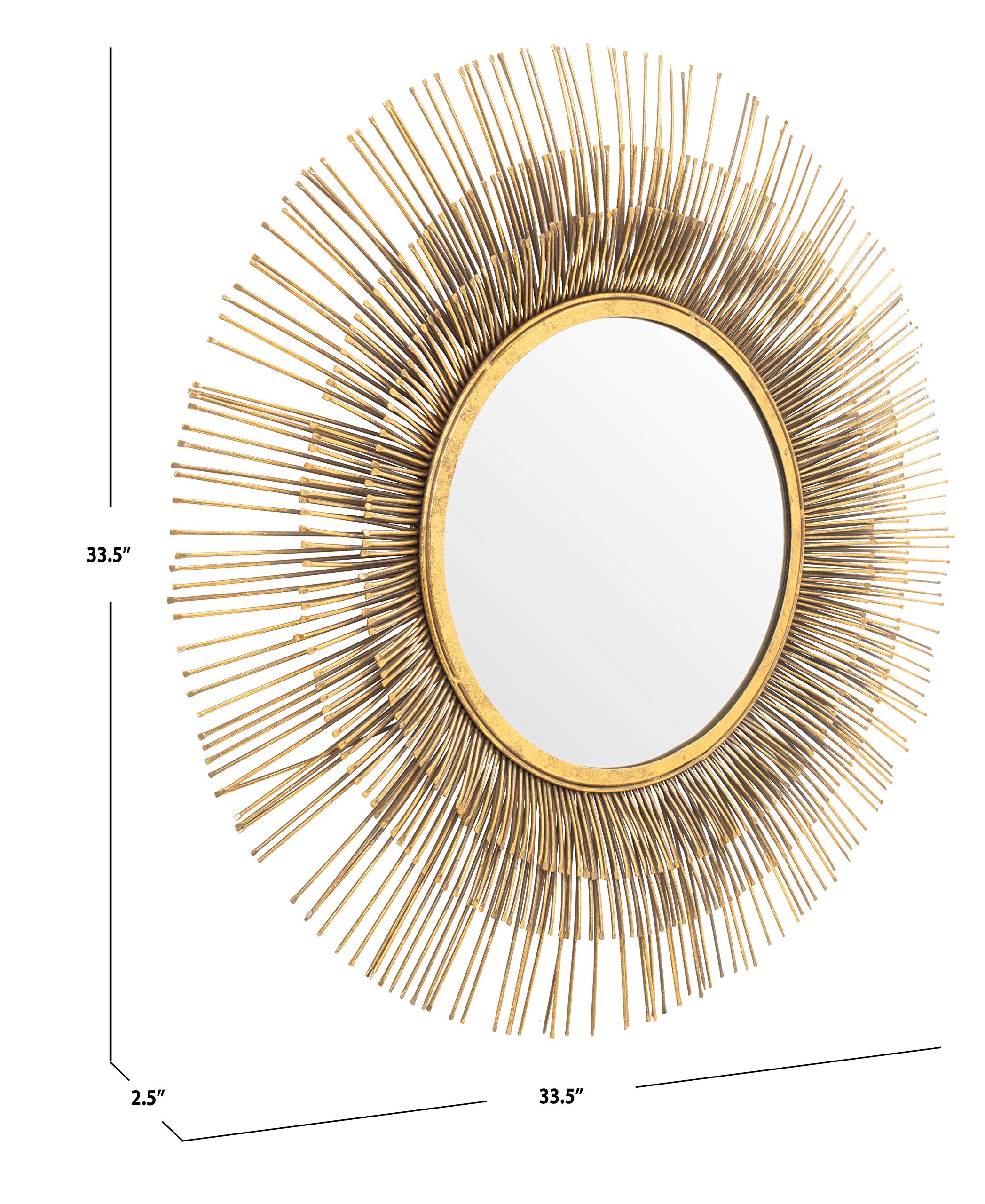 SAFAVIEH Home Weslon 34-Inch Black Matte Decorative Wall Mirror for Living Room, Bedroom & Entryway - Elegant Accent Mirror for Home Decor