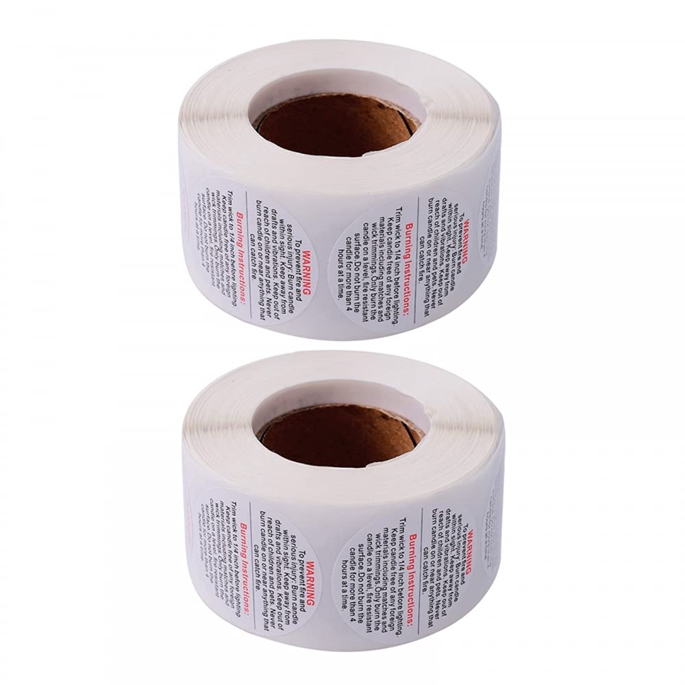 1000 Pcs Candle Warning Stickers - Waterproof Self-Adhesive Wax Safety Labels for Candle Making, DIY Crafts & Home Decor - Perfect for Warning Labels on Handmade Candles, Wax Melts & Aromatherapy Products