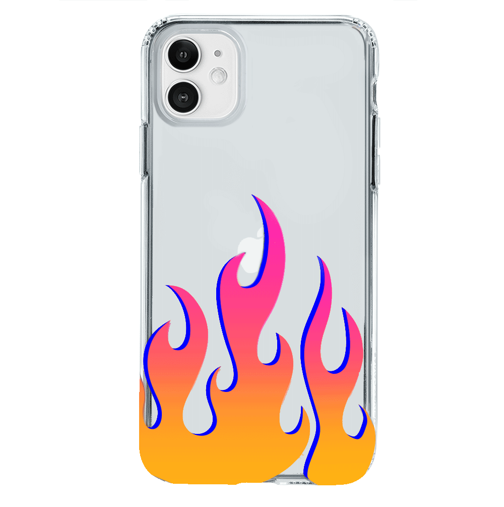 Flames Clear iPhone Case - Durable Protective Cover for iPhone 12/13/14/15 Pro Max - Slim Scratch-Resistant Shockproof Phone Case - Perfect for Daily Use, Travel & Outdoor Activities