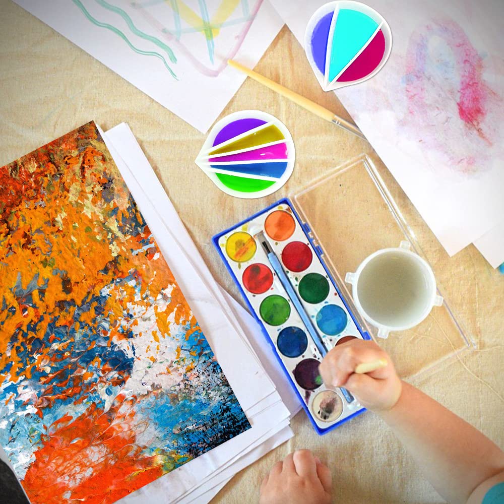 AFUNTA 3/5 Cavity Reusable Silicone Split Cups for Acrylic Paint Pouring Art - Includes 3 Silicone Stir Sticks - Perfect for Fluid Art, DIY Canvas Painting & Resin Crafts