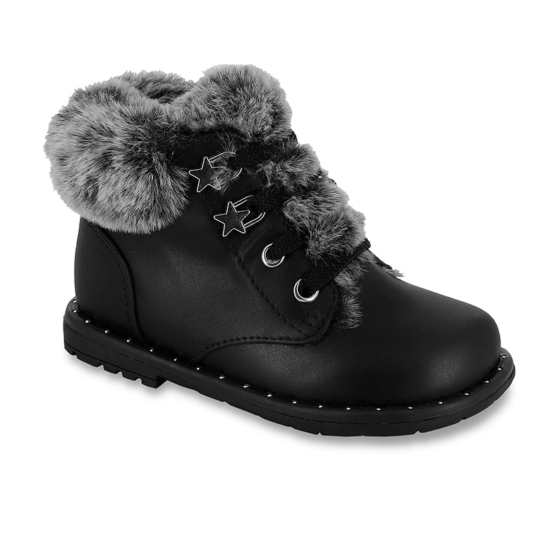 Mayoral Black Biker Boots for Women - Stylish Motorcycle Boots with Star Details | Perfect for Riding, Fashion & Outdoor Activities