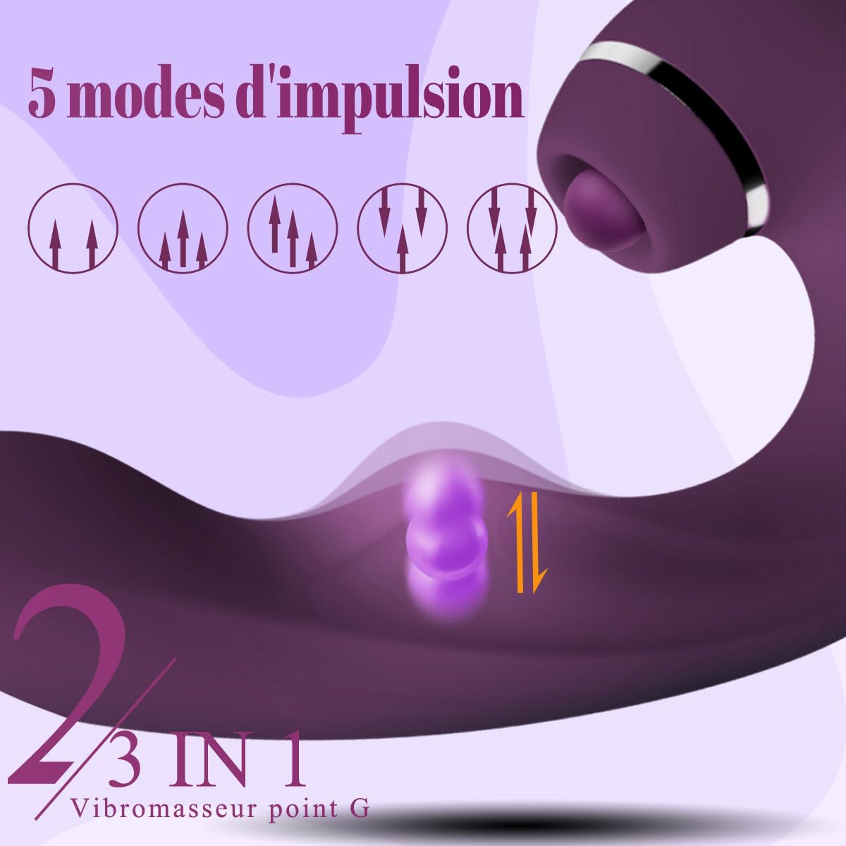 3 in 1 Silicone Clitoral & G Spot Vibrator for Women - Rechargeable G Spot Massager with 10 Vibration Modes, Waterproof Adult Sex Toy for Solo Play & Couples (Perfect for Bedroom Fun & Romantic Nights)