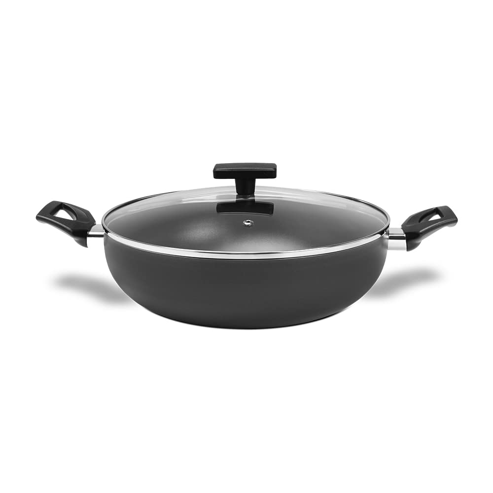 28cm Wok with Handles - 3.55L Non-Stick Cooking Pan for Stir Fry, Sauté & Deep Frying | Perfect for Asian Cuisine, Home Kitchen & Restaurant Use