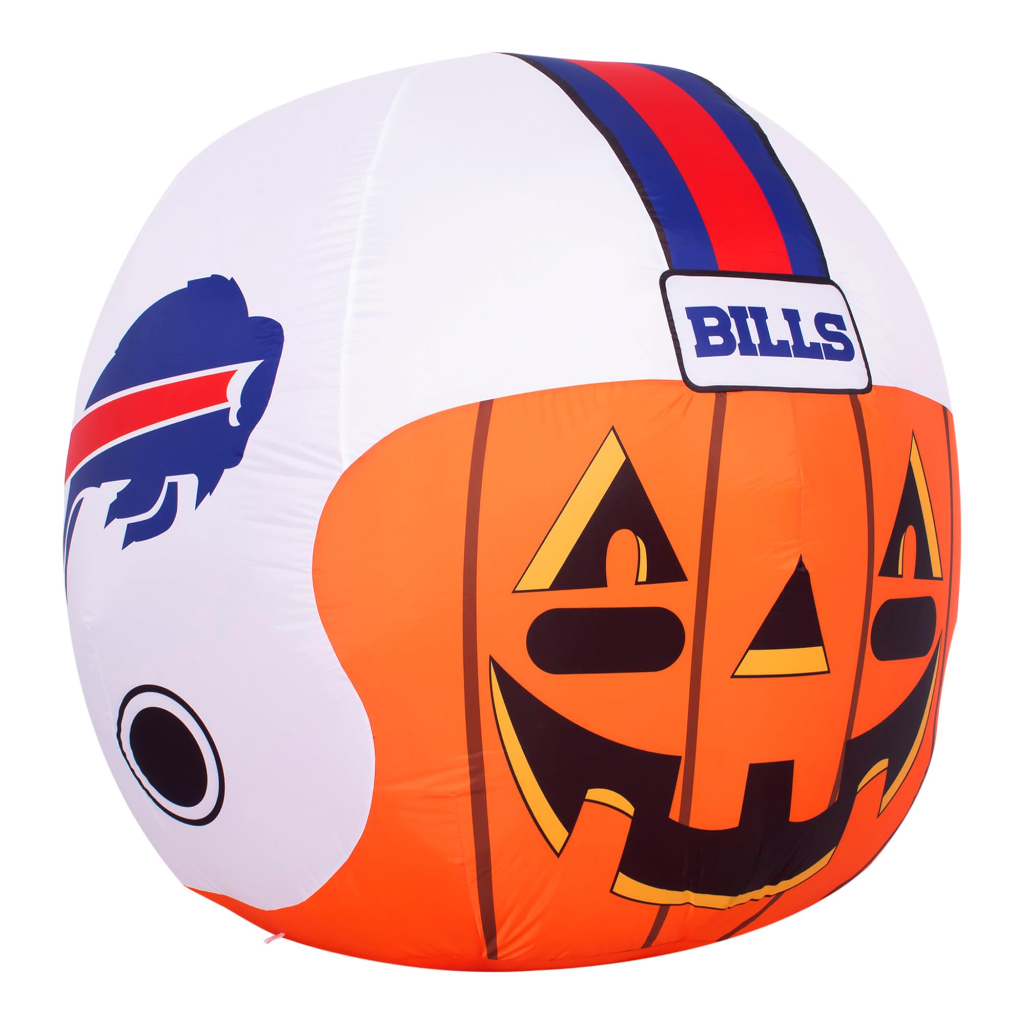 NFL Buffalo Bills 4ft LED Inflatable Jack-O'-Helmet with Built-in Blower - Halloween Outdoor Decor for Lawn, Front Yard, Backyard Parties & Game Day Celebrations