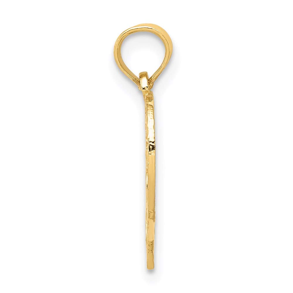 14K Yellow Gold Heart Cut-Out Pendant Necklace - 13mm Black Bow Charm - Elegant Jewelry Gift for Women - Perfect for Valentine's Day, Anniversary & Special Occasions