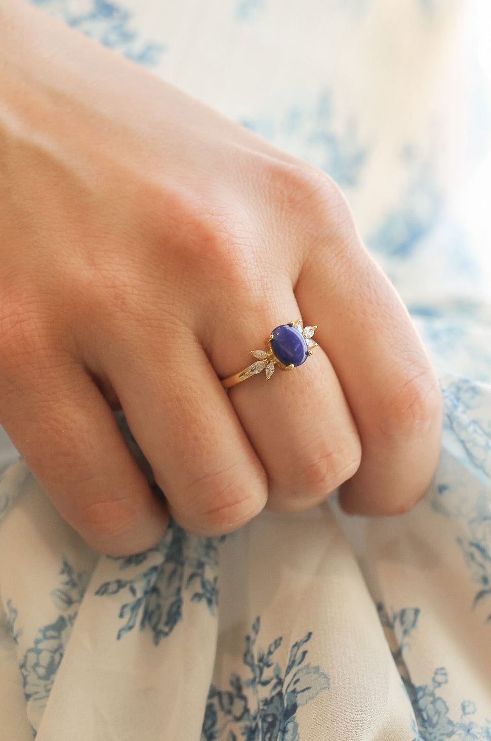 Lapis Lazuli Blythe Ring for Women - Elegant Blue Stone Jewelry for Everyday Wear & Special Occasions