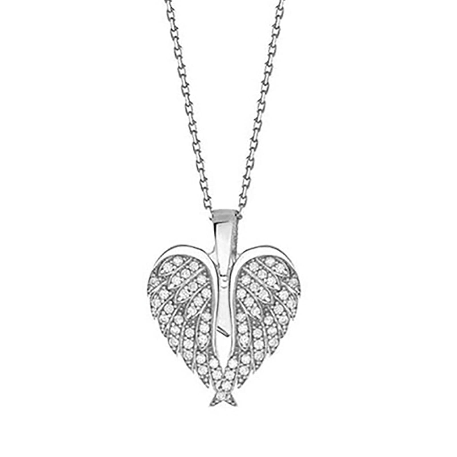 Heart Pendant Necklace for Women - Elegant Love Jewelry Gift for Her, Birthday Present for Wife, Girlfriend, Mom - Perfect for Valentine's Day, Anniversary & Special Occasions (White, One Size)