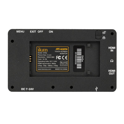 Ikan 5 4K HDMI On-Camera Field Monitor with Touch Screen - Perfect for Filmmaking, Vlogging, and Professional Video Production