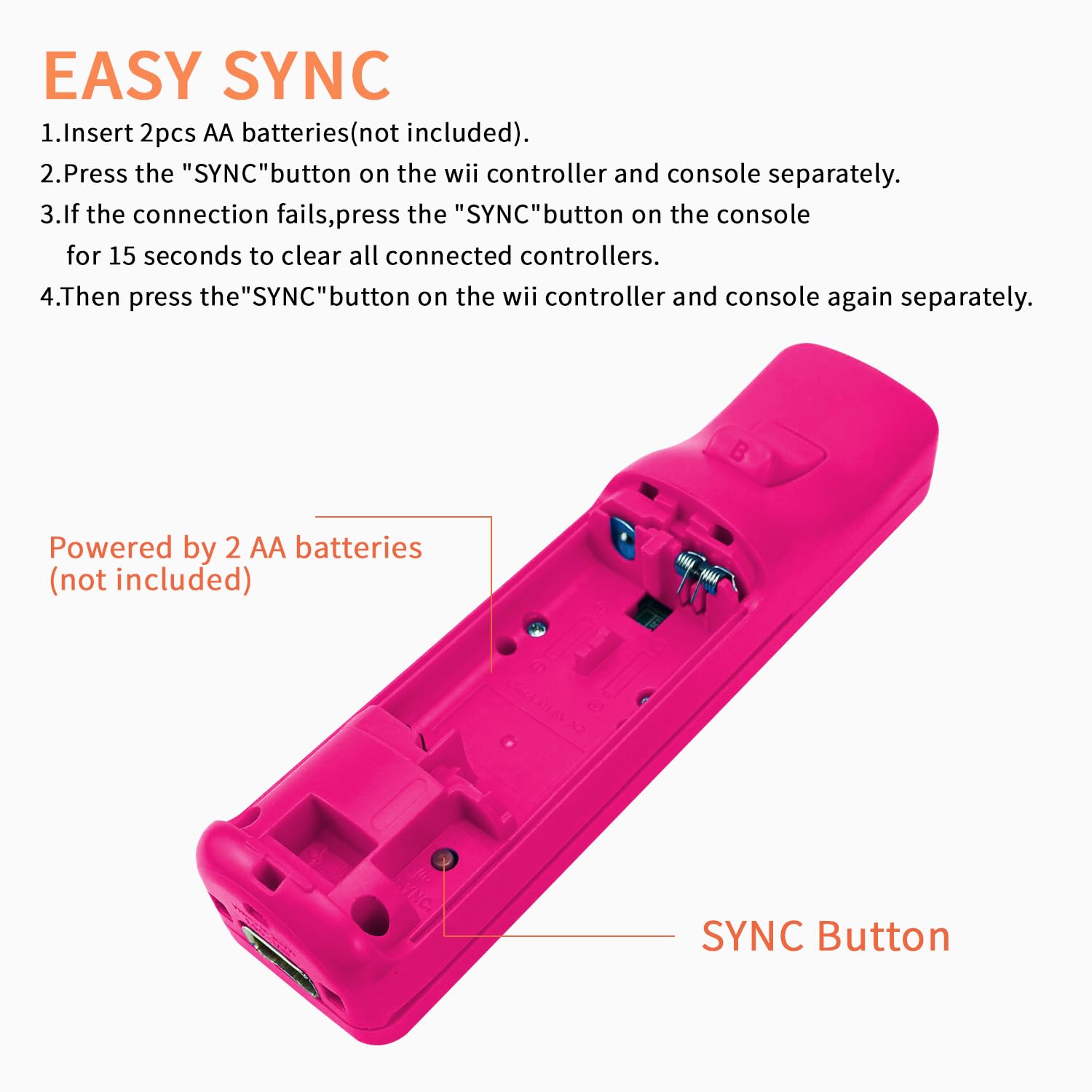 QUMOX Pink Wii & Wii U Remote Controller with Nunchuk Joystick - Perfect for Family Gaming, Fitness Workouts & Party Entertainment