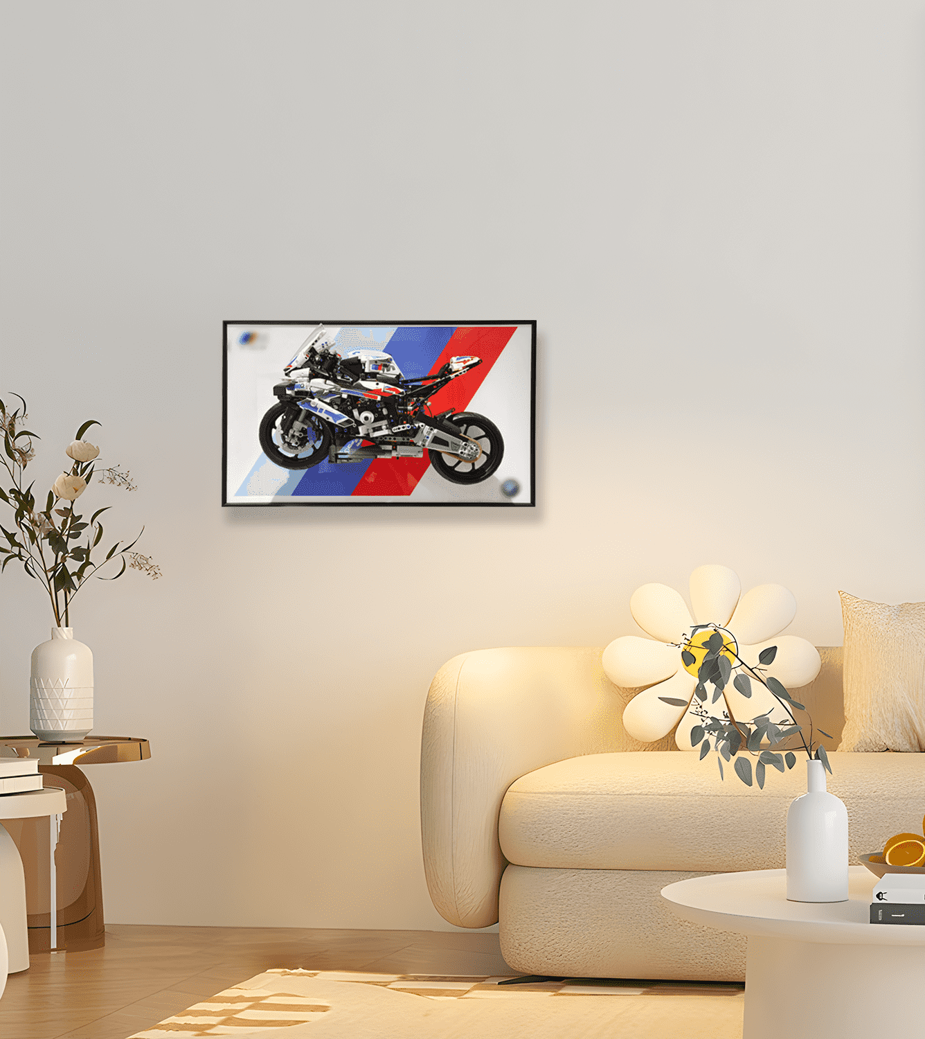 Lego 42130 Technic™ BMW M 1000 RR Motorcycle Display Wall Mount - Secure Hanging Bracket for LEGO Technic Model Showcase - Perfect for Home Office, Game Room & Collector's Display