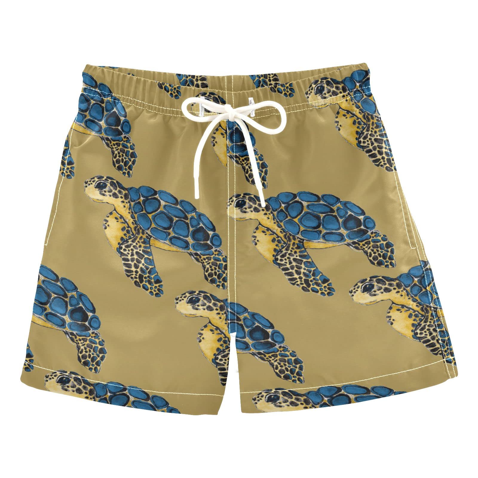 Quick Dry Boys Swim Trunks with Adjustable Waist - Watercolor Turtle Toddler Swimwear for Beach & Pool (2T-16) | Perfect for Summer Vacation, Swimming Lessons & Water Play