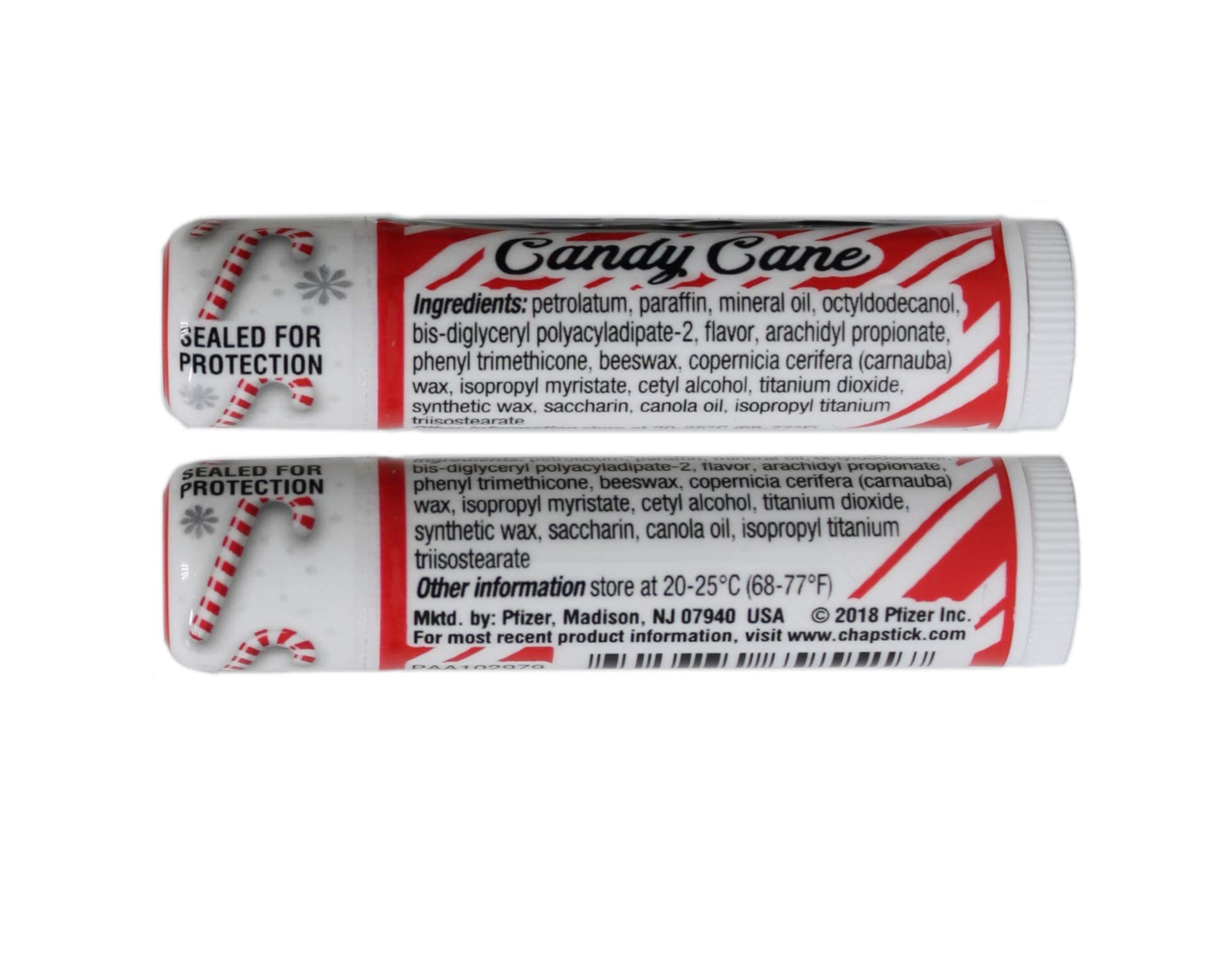 Candy Cane Flavored Lip Balm Set - 6 Pack Moisturizing Chapstick for Dry Lips | Holiday Gift, Stocking Stuffer & Winter Lip Care Essential