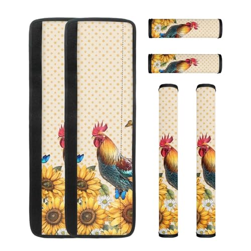 Rooster Sunflower Polka Dot