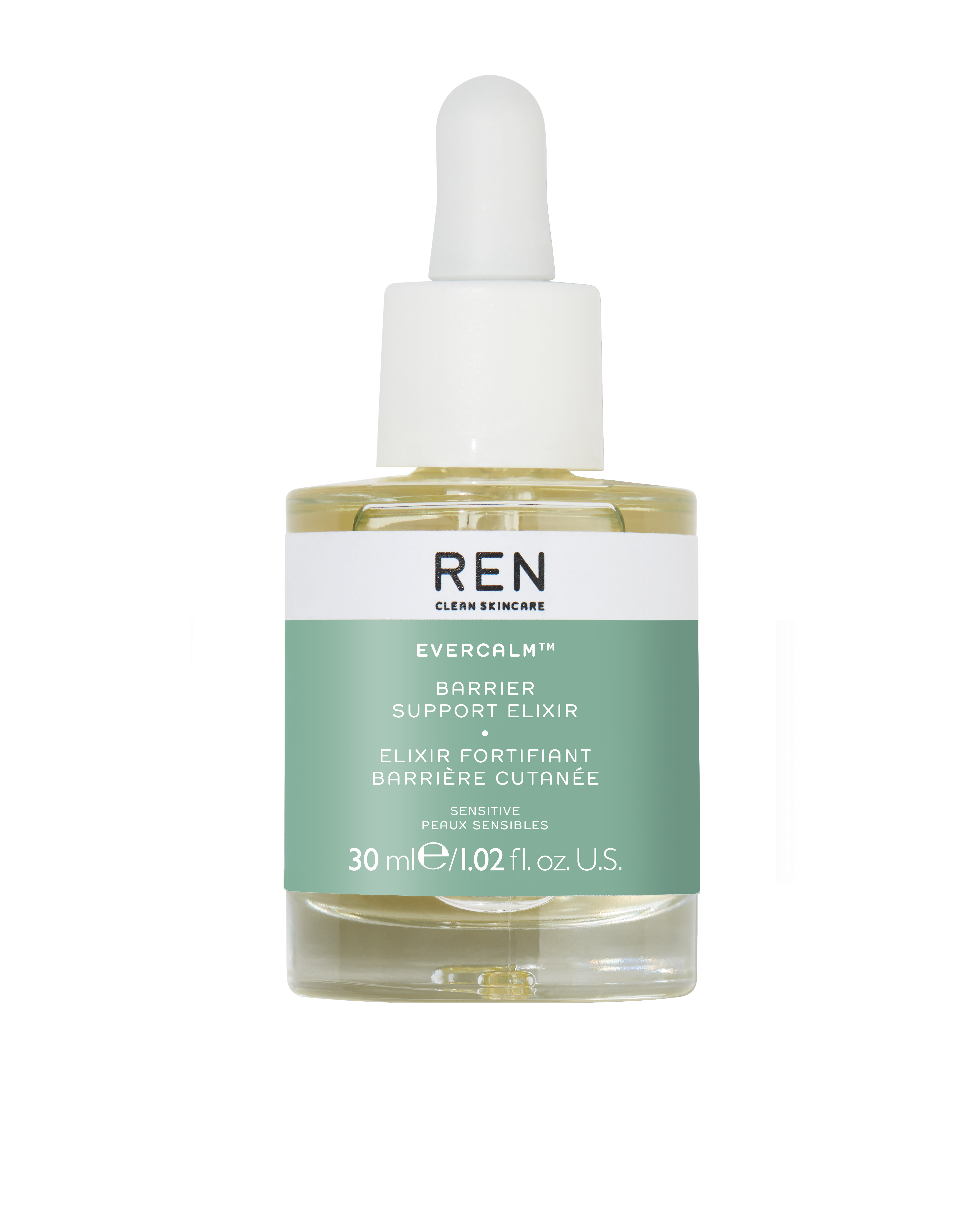 REN Evercalm Barrier Support Elixir - Soothing Face Serum for Sensitive Skin | Calms Redness & Strengthens Skin Barrier | Perfect for Dry, Irritated Skin Care Routine