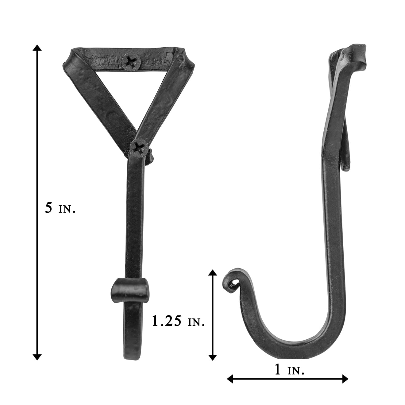 Handmade Wrought Iron Coat Hook - Heavy Duty Forged Metal Wall Hanger for Coats, Jackets, Hats, Towels & Scarves | Rustic Colonial Home Decor | Perfect for Entryway, Mudroom, Bathroom & Bedroom Organization