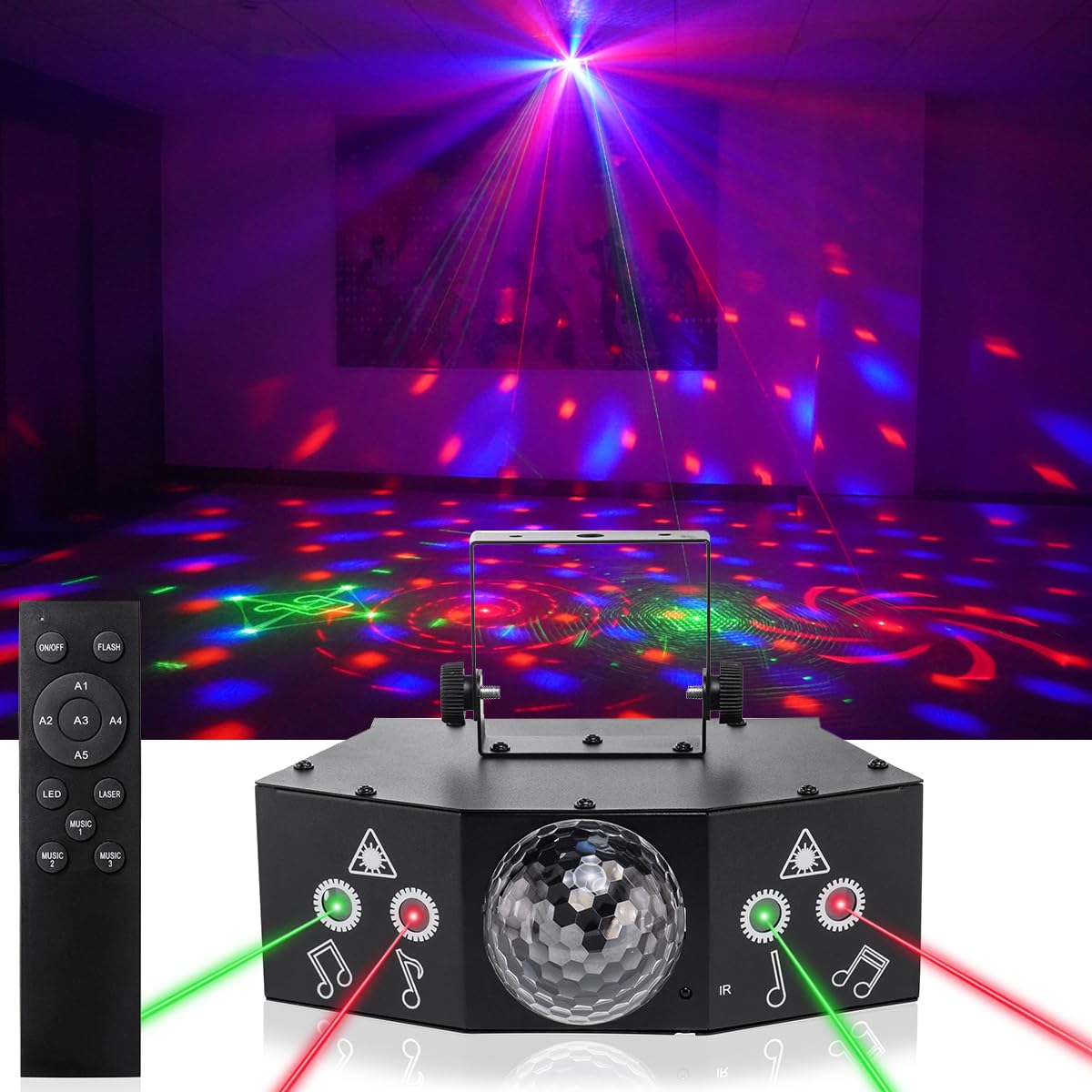 DMX512 & Sound Activated LED Disco Ball Party Light - DJ Strobe Stage Lighting for Dance, Wedding, Karaoke, Bar, Club | Perfect for Christmas, Halloween, Rave & Indoor Music Events