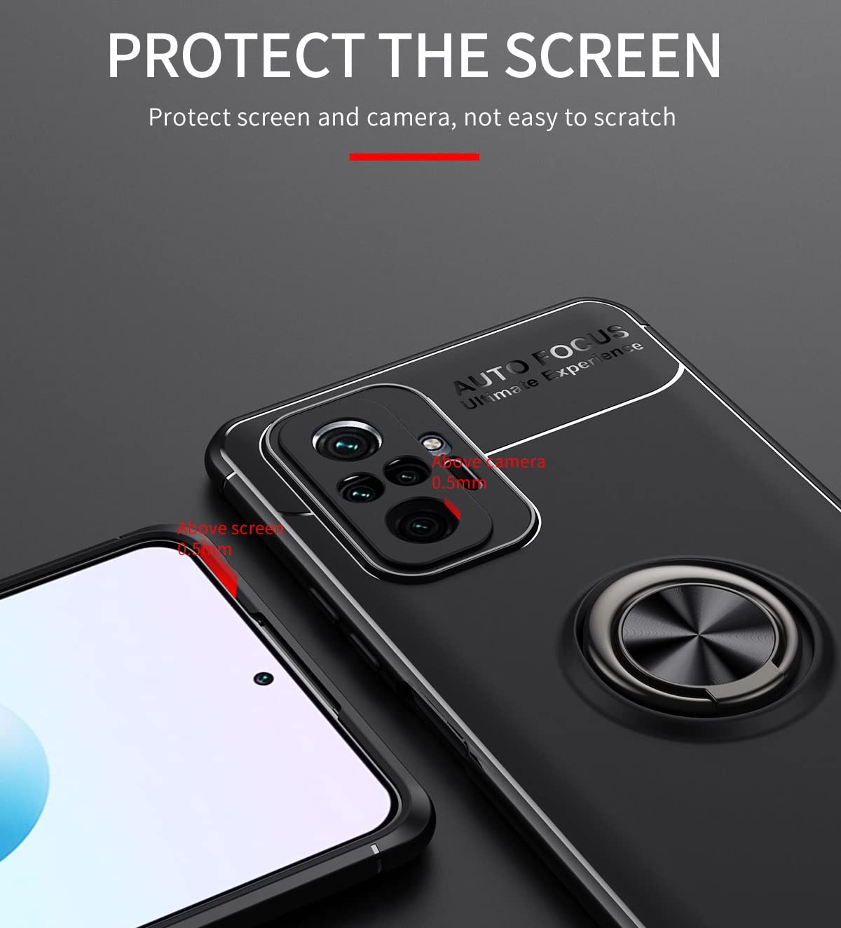 Premium Shockproof Case for Redmi Note 9 Pro/Note 9 Pro Max - Rotatable Metal Ring Kickstand & Magnetic Car Mount Compatible | Anti-Scratch Protective Cover (Black) - Perfect for Work, Travel & Daily Use