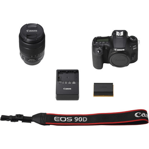 Canon EOS 90D DSLR Camera with 18-135mm Lens Kit, EF 50mm f/1.8 STM Lens & SanDisk 128GB Memory Card Bundle - Professional Photography, Vlogging & Travel Shooting