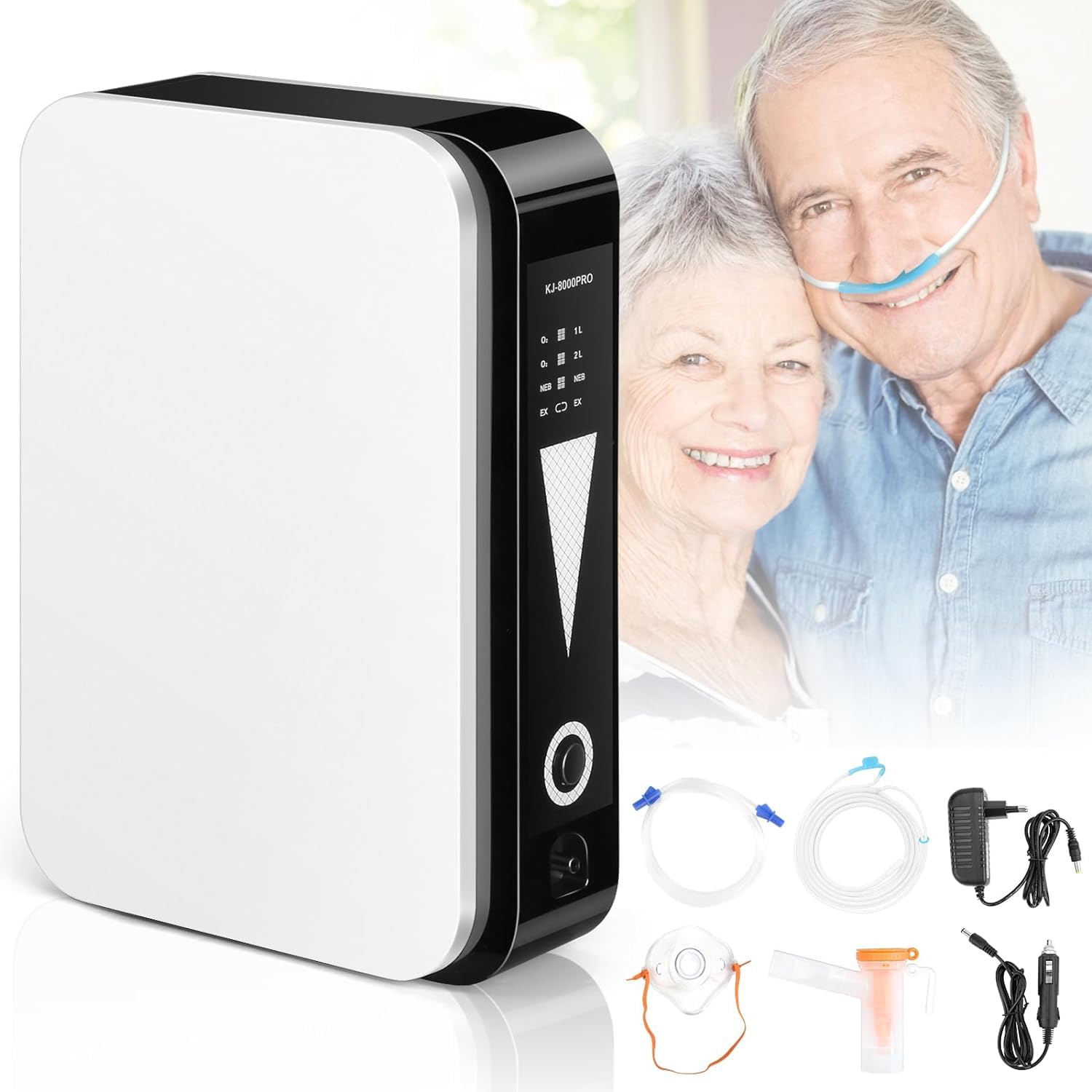 Portable Oxygen Concentrator Machine for Home & Travel - Adjustable 1-2L Oxygen Generator with Continuous Flow | Ideal for COPD Patients, High Altitude Travel & Emergency Use