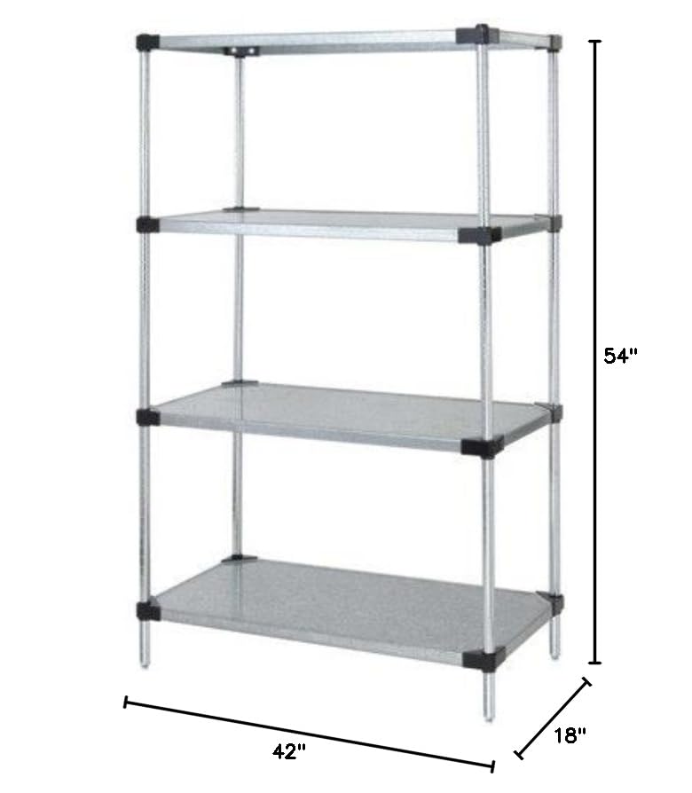 4-Shelf Steel Shelving Unit 18x42x54in for Garage Storage