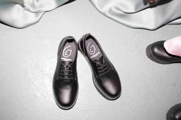 Farah Unisex Vegan Leather Chunky Derby Shoes for Men & Women | Black | Comfortable & Stylish for Casual Wear, Office & Outdoor Activities