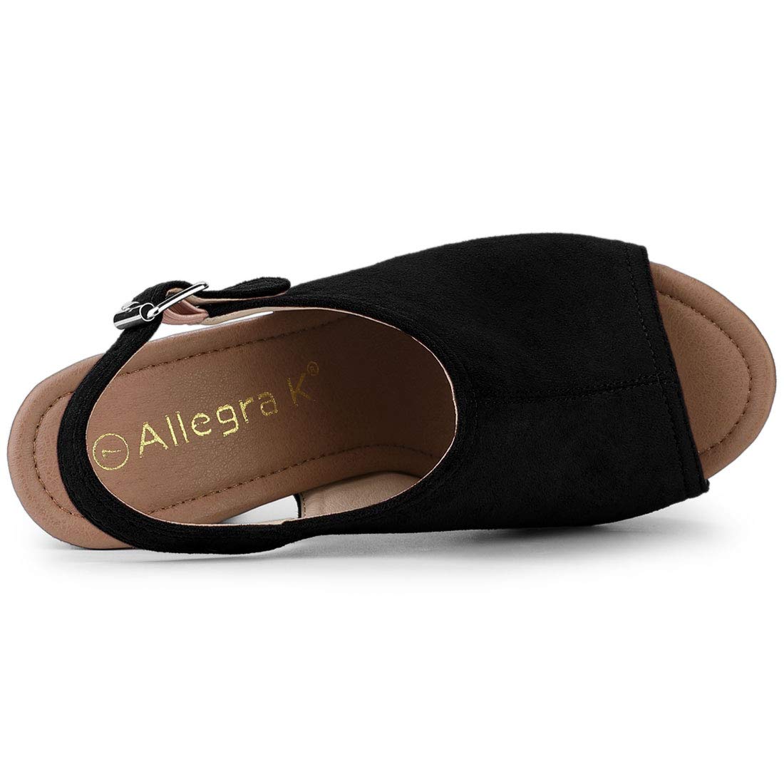 Allegra K Women's Chunky Heel Open Toe Slingback Platform Sandals - Comfortable Summer Dressy Shoes for Weddings, Parties & Date Nights