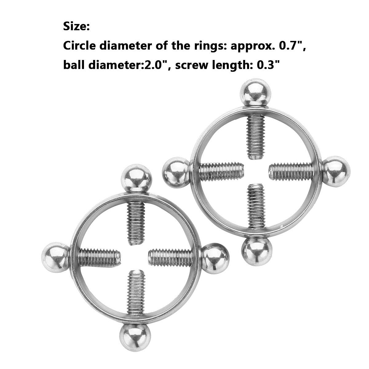 Adjustable Stainless Steel Non-Piercing Nipple Shield Rings - Body Jewelry Clamps for Sensual Play & BDSM Accessories (1 Pair) | Perfect for Couples, Role Play & Intimate Wear