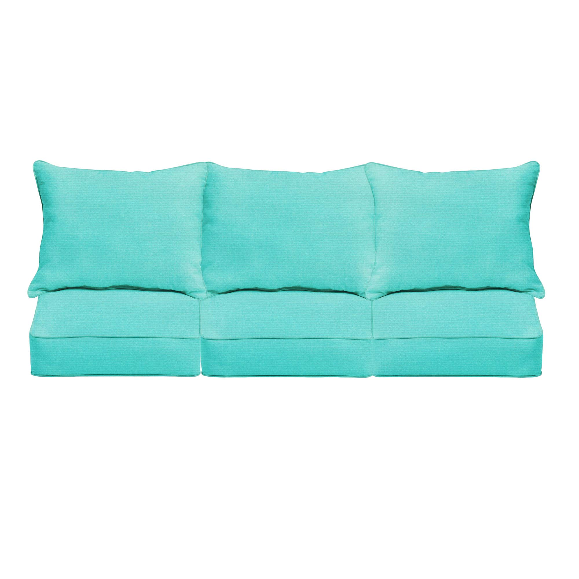 Aruba Blue Solid Deep Seating Sofa Cushions Set of 6 - 23