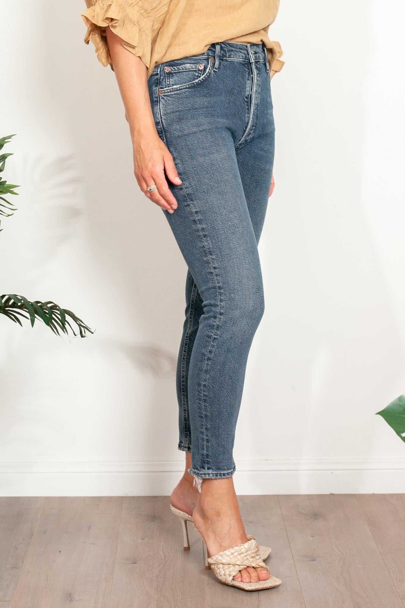 AGOLDE Nico High Rise Jeans in Drift Wash - Women's Premium Denim Pants for Casual Wear & Everyday Outfits
