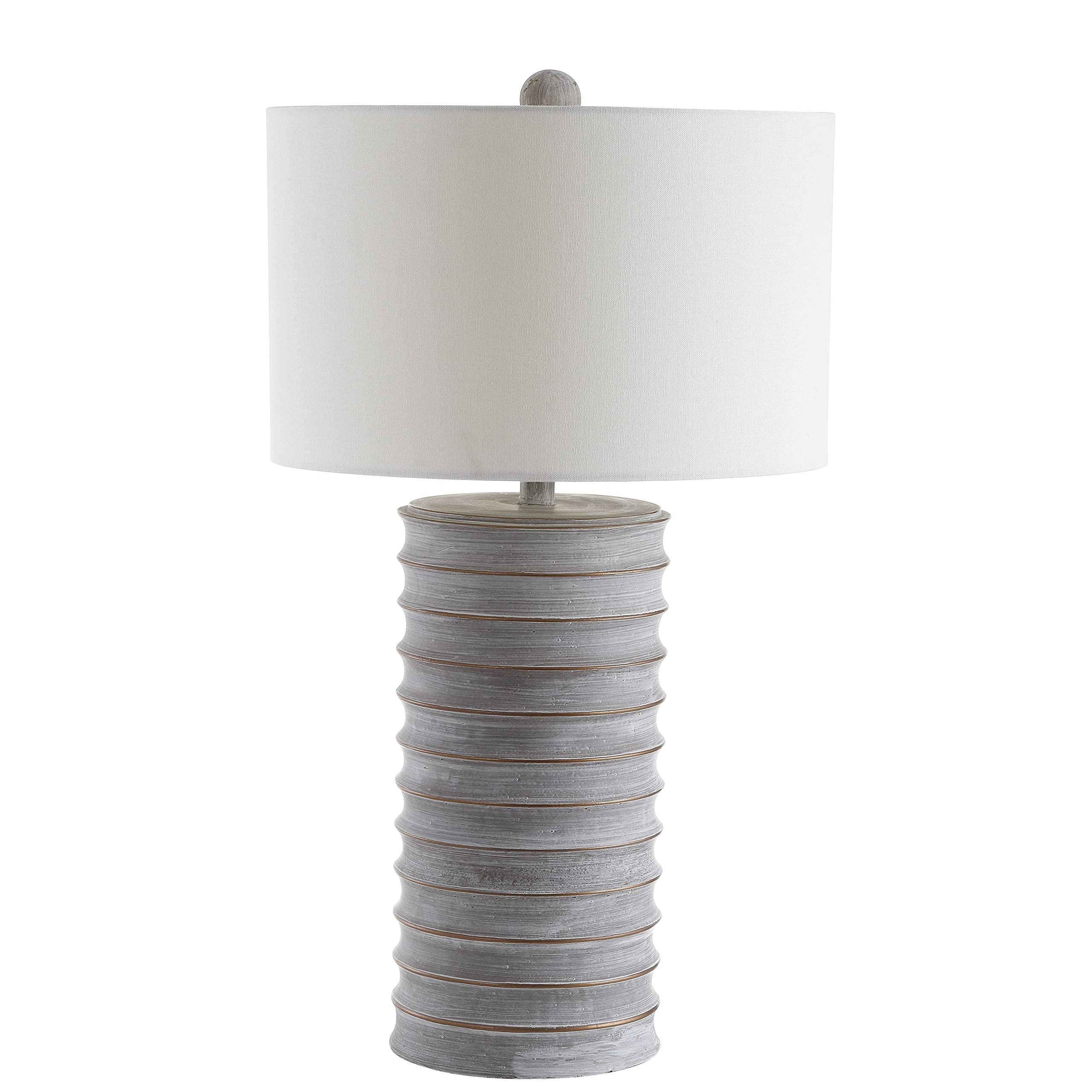 SAFAVIEH Melina Rustic Wash White 29-Inch Table Lamp Set of 2 with LED Bulbs - Perfect for Bedroom, Living Room, Home Office & Nightstand Lighting Decor
