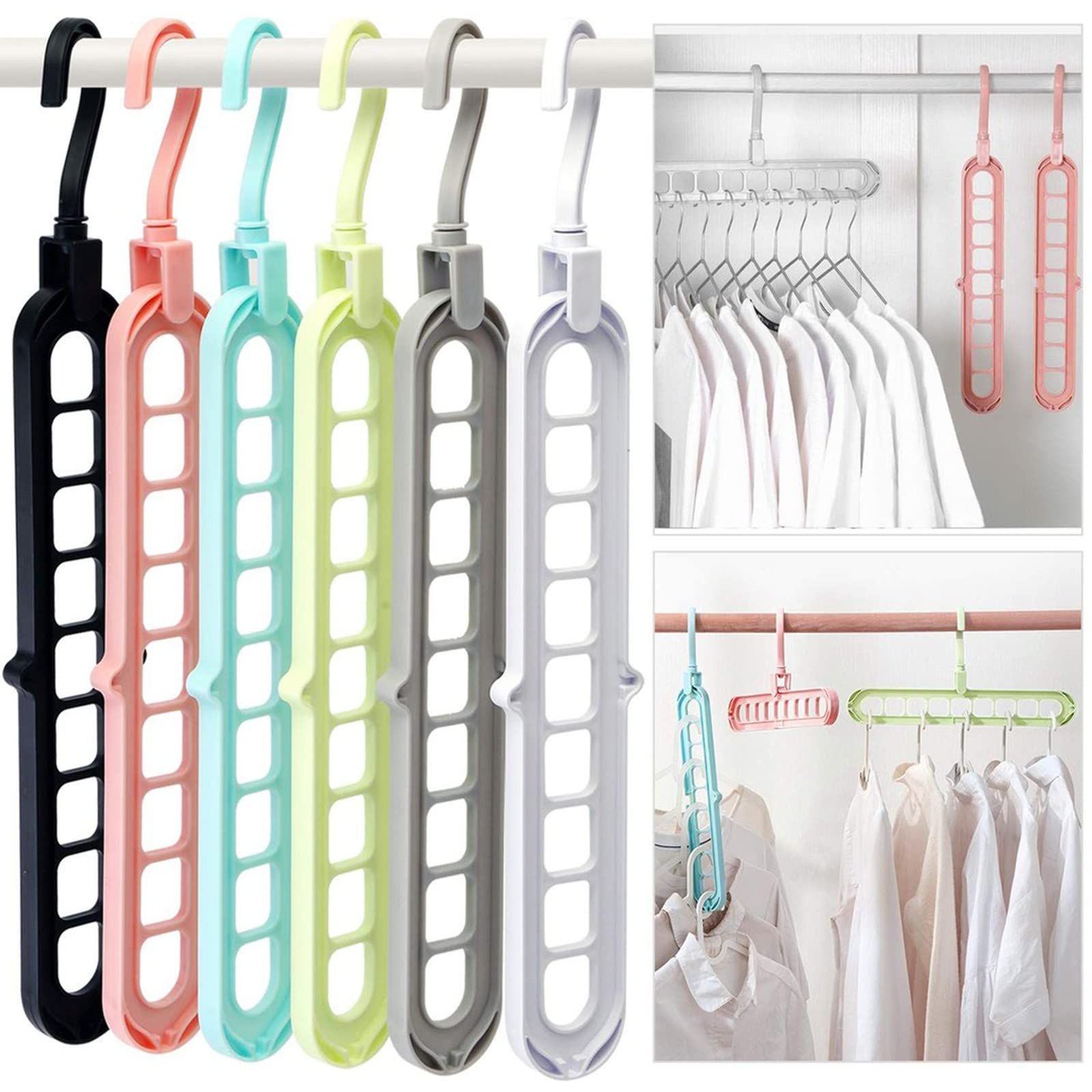 Space Saving Clothes Hangers - 20 Pack Heavy Duty Plastic Hangers for Closet Organization, Thick Shoulder Design for Coats & Sweaters - Ideal for Small Spaces, Dorm Rooms & Wardrobe Storage