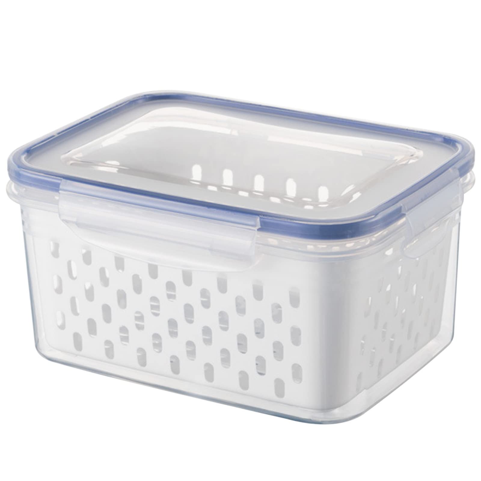 BPA-Free 3-in-1 Plastic Food Storage Containers with Lids & Removable Colander - Large Fridge Organizer for Fruits, Vegetables, Salad & Meat - Perfect for Meal Prep, Leftovers & Fresh Food Drainage Storage