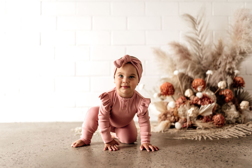 Snuggle Hunny Organic Ribbed Baby Growsuit - Soft & Comfortable Infant Romper for Newborns - Perfect for Playtime, Sleep & Everyday Wear - Rose Pink