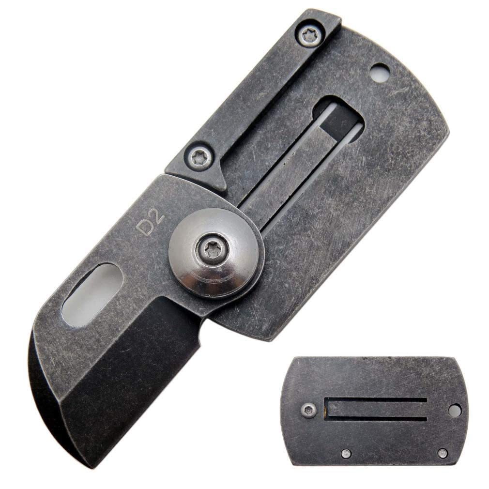 Ccanku C11 D2 Steel Folding Knife - 2.8 Inch Non-Locking EDC Pocket Knife with Stainless Steel Handle for Outdoor Camping, Hiking, Survival & Everyday Carry (Black) | Compact Tactical Knife for Bushcraft, Fishing & Family Activities