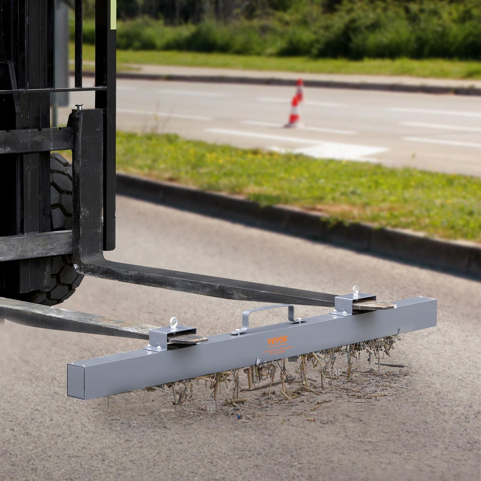 Mophorn 72 Inch Magnetic Sweeper - 89 LBS Heavy Duty Hanging Magnet for Forklifts | Industrial Strength Steel Magnet for Collecting Nails, Bolts & Iron Chips | Perfect for Construction Sites, Warehouses & Metal Workshops
