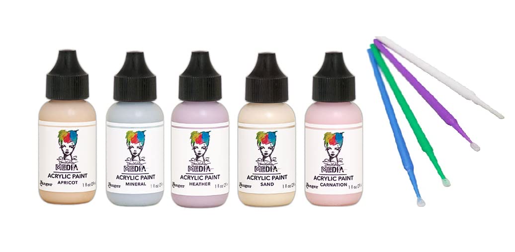 Dina Wakley Acrylic Paint Set - 5 Pastel Colors for Artists | Painting & Blending