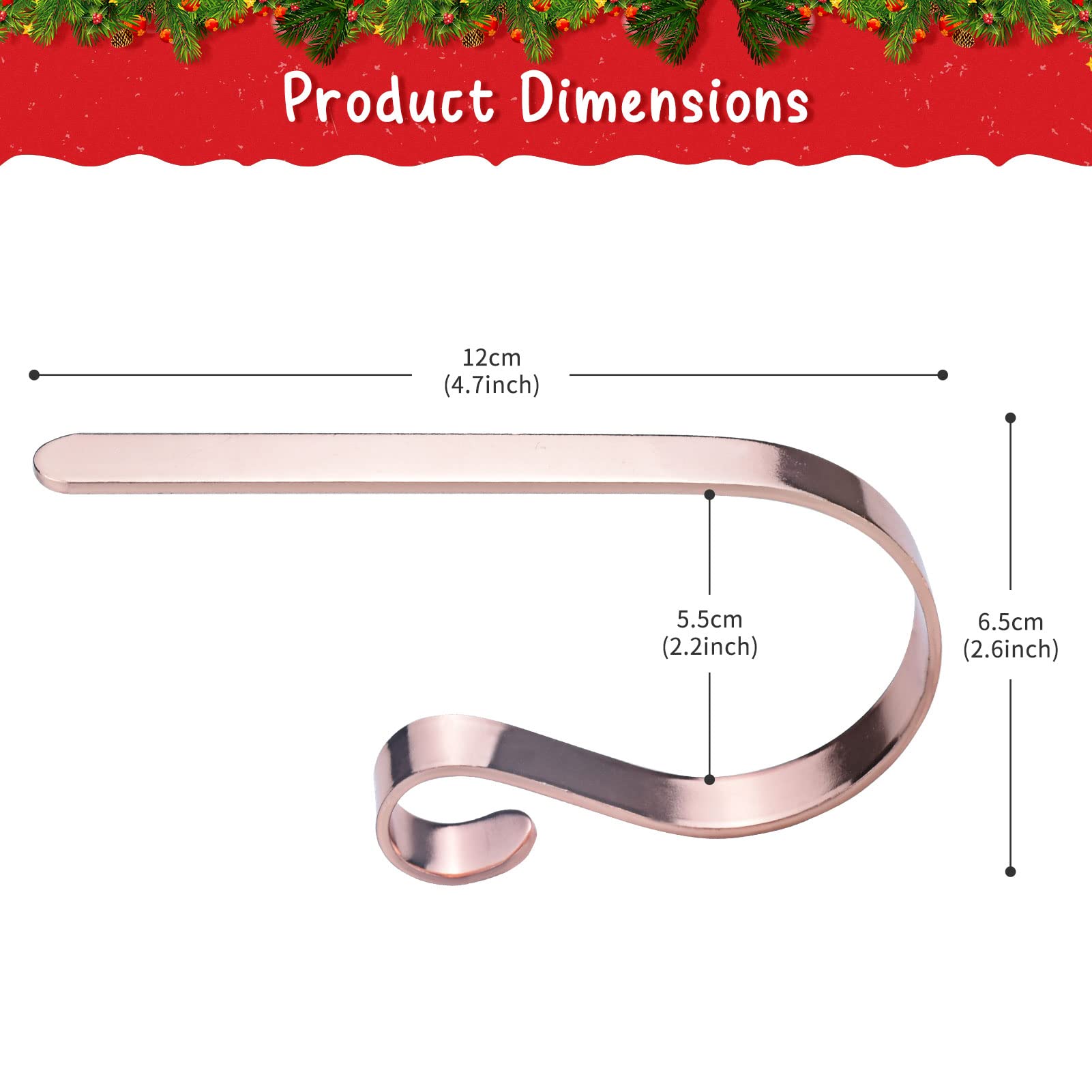 4-Pack Christmas Stocking Holders for Mantel - Rustic Metal Hooks with Non-Slip Stickers | Holiday Fireplace Decor, Xmas Home Decoration, Perfect for Stocking Stuffers & Gift Display