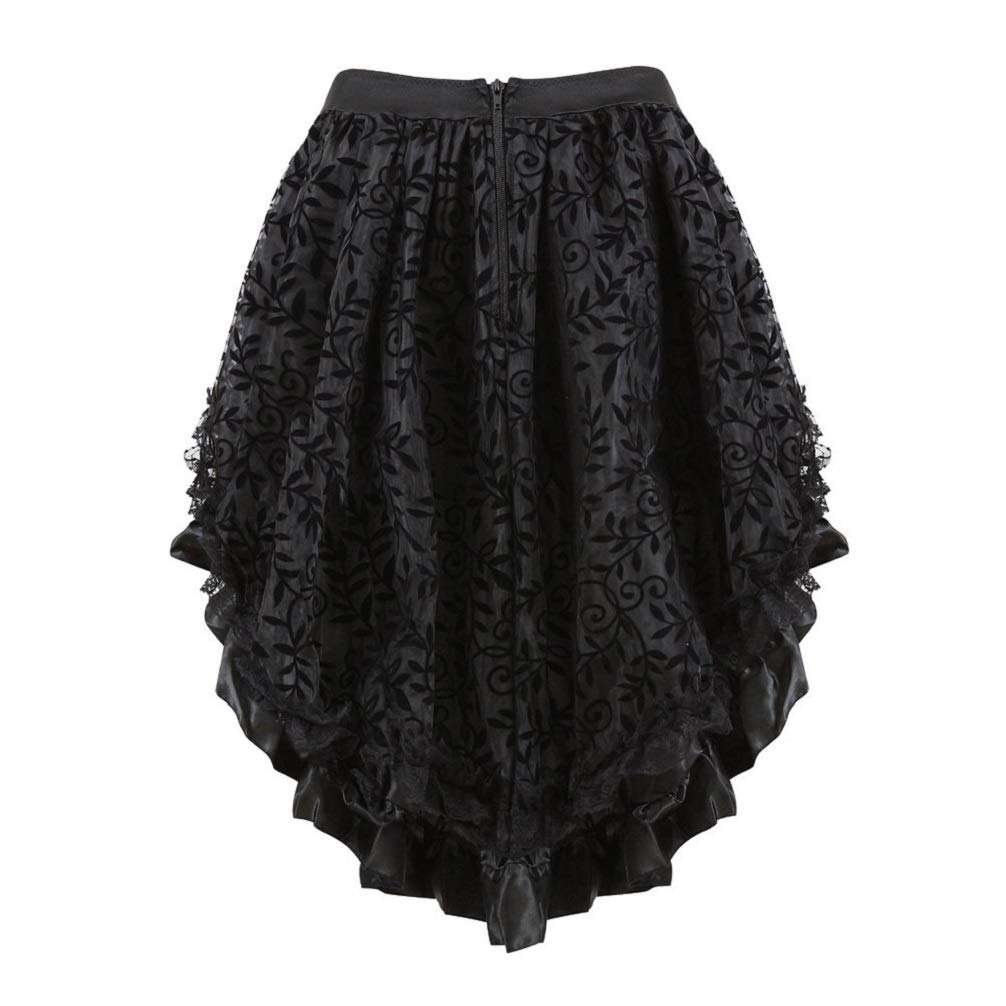 Gothic Steampunk Dress for Women - Vintage Asymmetrical High Low Midi Skirt | Victorian Punk Fashion, Cosplay Costume, Halloween Outfit, LARP & Alternative Clothing