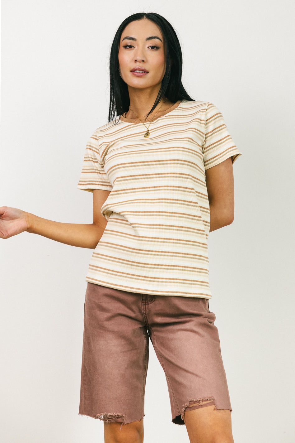 Astrid Striped Women's T-Shirt - Soft Cotton Casual Tee for Everyday Wear | Perfect for Summer Outfits, Layering & Weekend Outings