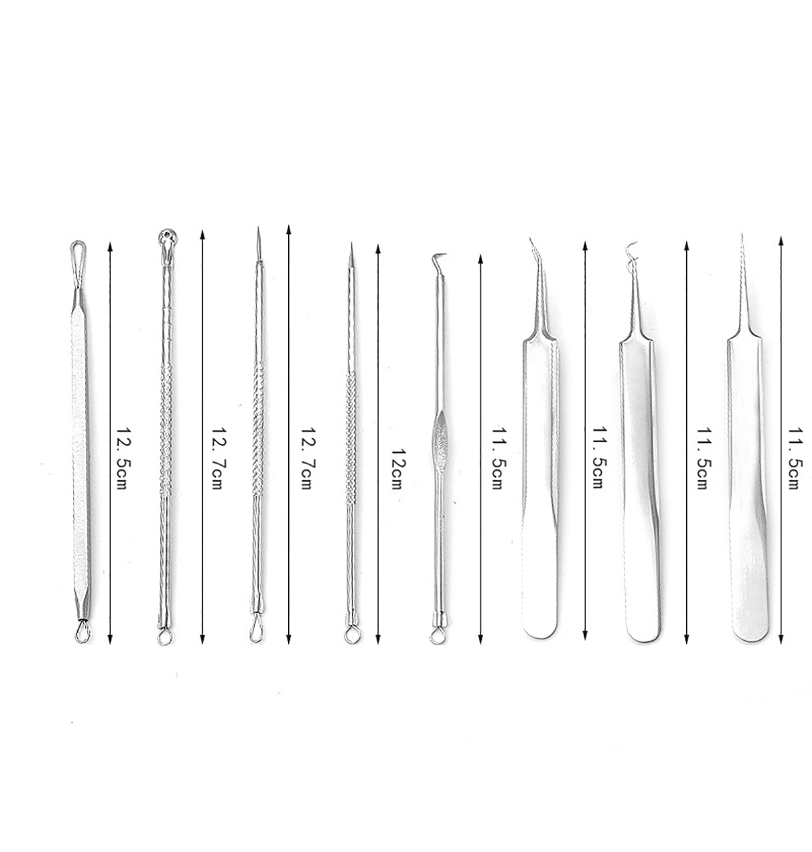 Professional 8-Piece Blackhead Remover Kit - Stainless Steel Pimple Popper & Comedone Extractor for Acne, Whitehead & Blemish Removal - Perfect for Facial Skincare & At-Home Spa Treatments