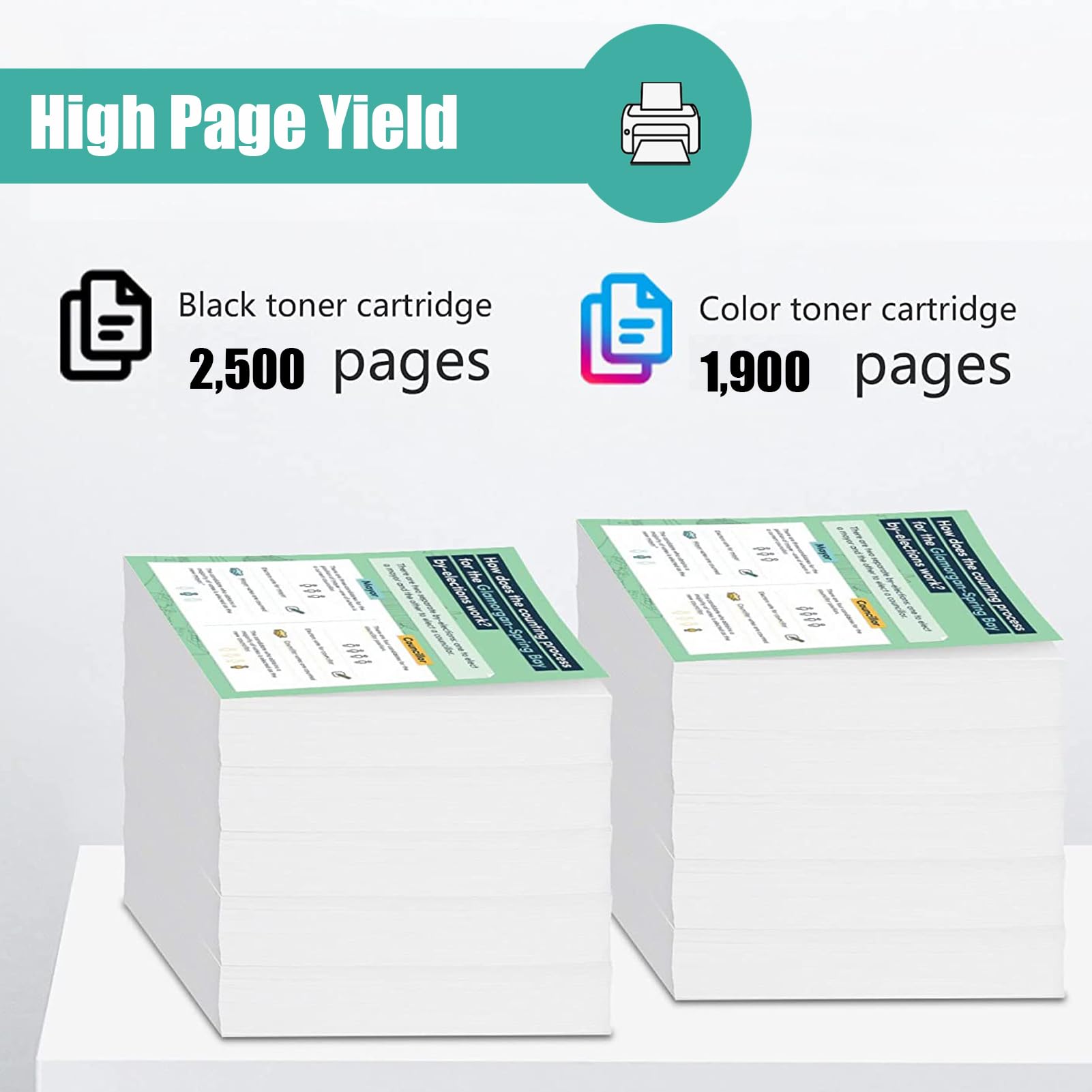 High-Quality Compatible 106R01278 106R01279 106R01280 106R01279 Toner Cartridge Replacement for Xerox Phaser 6130 & 6130N Printer - 1 Set (KCMY) - Perfect for Office Printing & Home Office Use