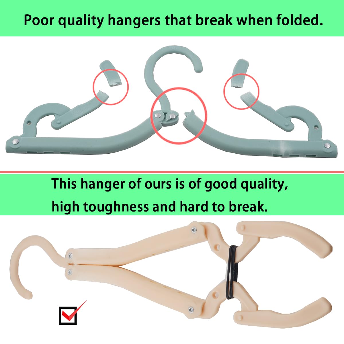 10 Pack Foldable Travel Hangers - Portable Clothes Hangers for Suitcase, Camping, Cruise Ship | Space Saving Closet Organizer for Home & Travel Accessories
