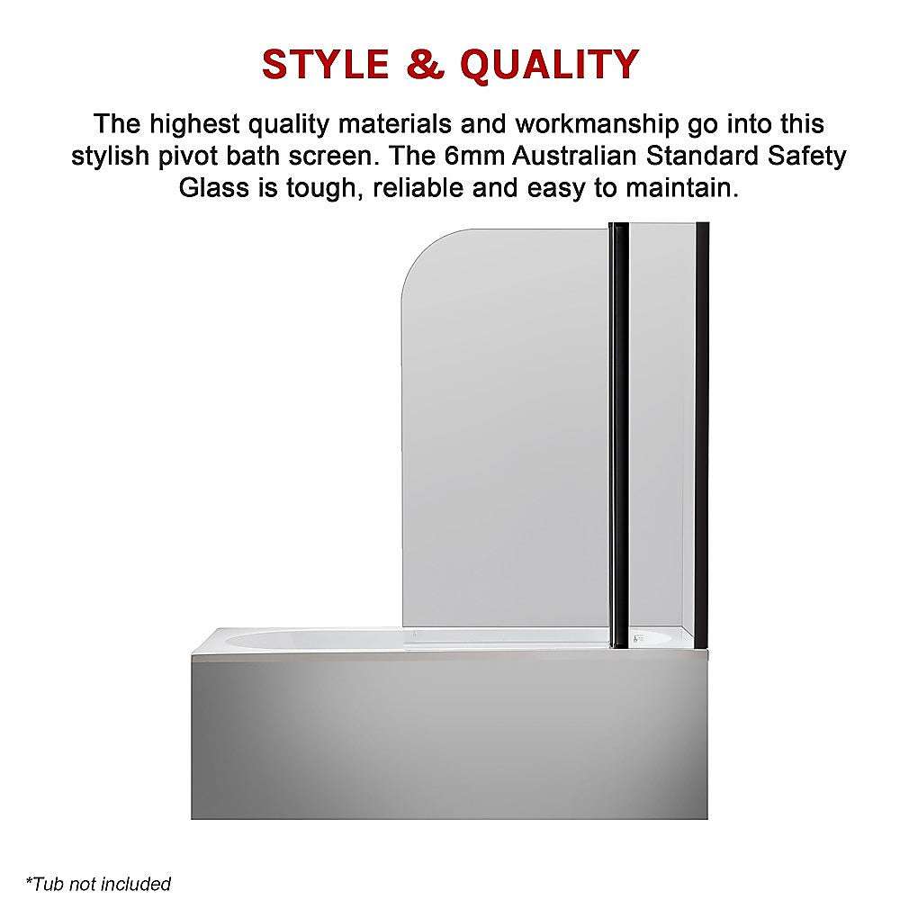 180 Degree Pivot Shower Door with 6mm Tempered Safety Glass - 1200x1400mm Bathroom Enclosure by Della Francesca | Modern Frameless Design for Walk-In Showers & Bathtub Screens