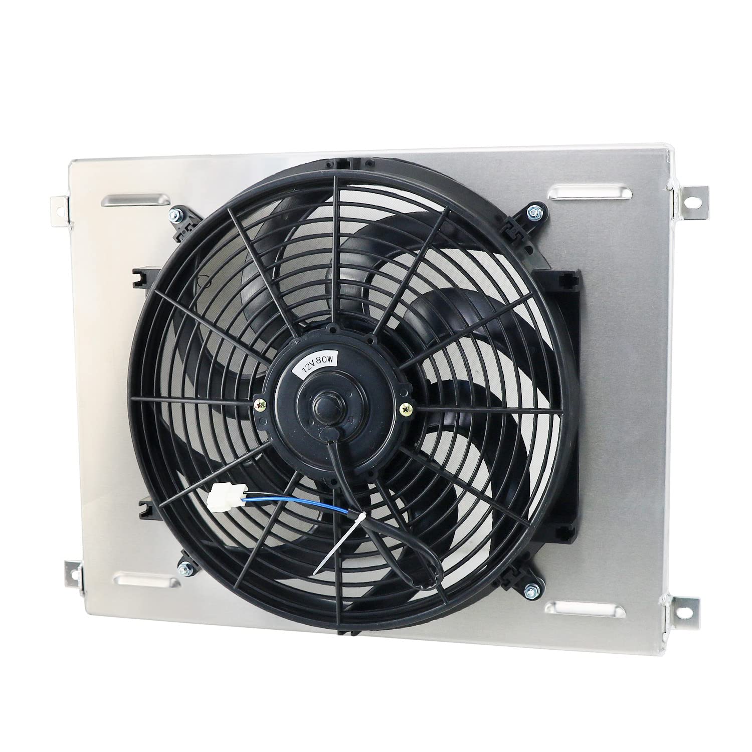 Aluminum Radiator Shroud with 14 Inch Fan for 1963-1970 Ford Country Sedan, Squire, Fairlane, Falcon, Galaxie, LTD, Mustang, Torino & 1967-1968 Mercury Cougar - Fits 4.7L 5.0L 6.4L 7.0L Engines - Perfect for Engine Cooling & Performance Upgrades