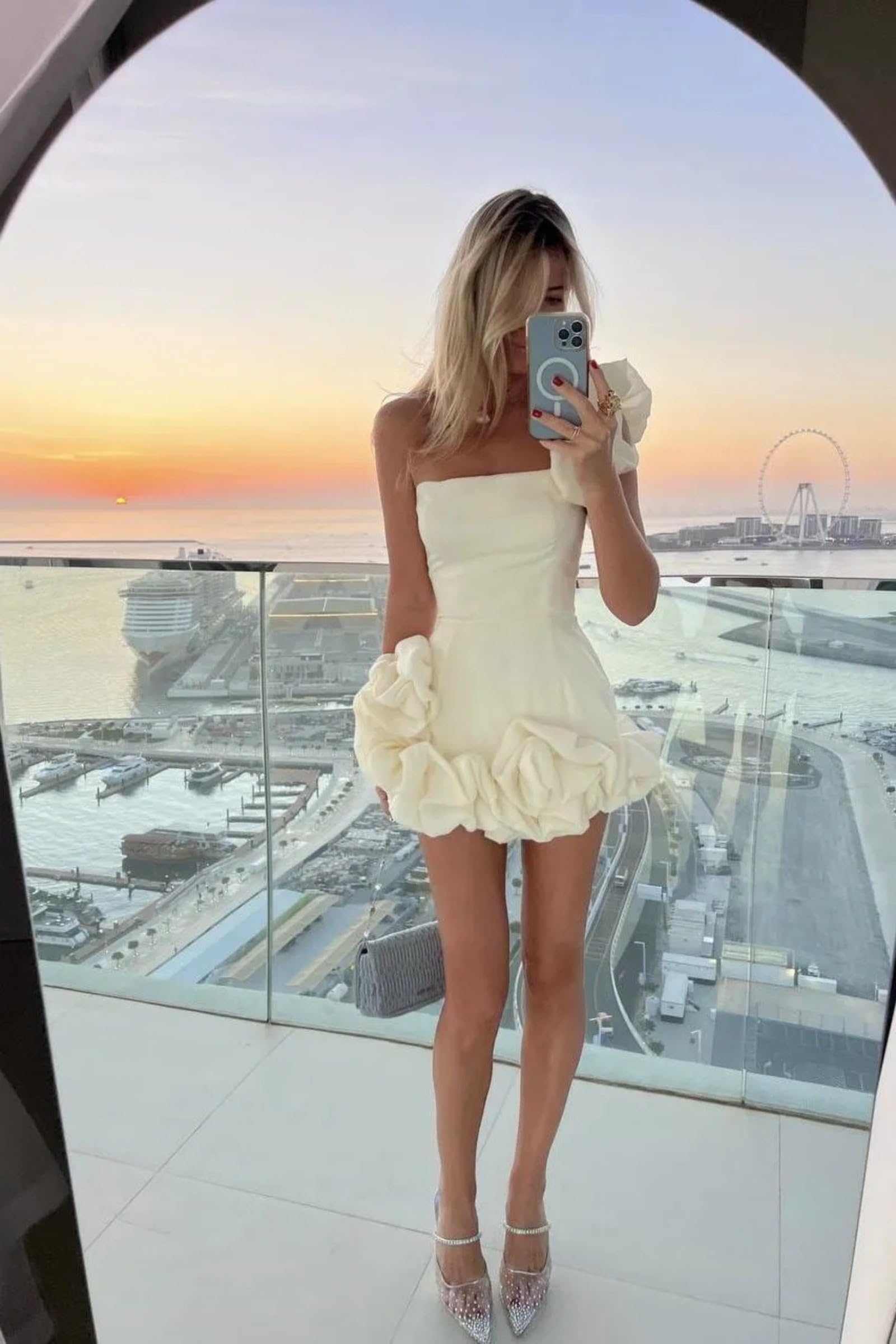 Sexy Off Shoulder Wrap Mini Dress for Women - Asymmetrical Hem Sleeveless Summer Dress for Vacation, Wedding & Party | Perfect for Beach Outings, Date Nights and Special Occasions