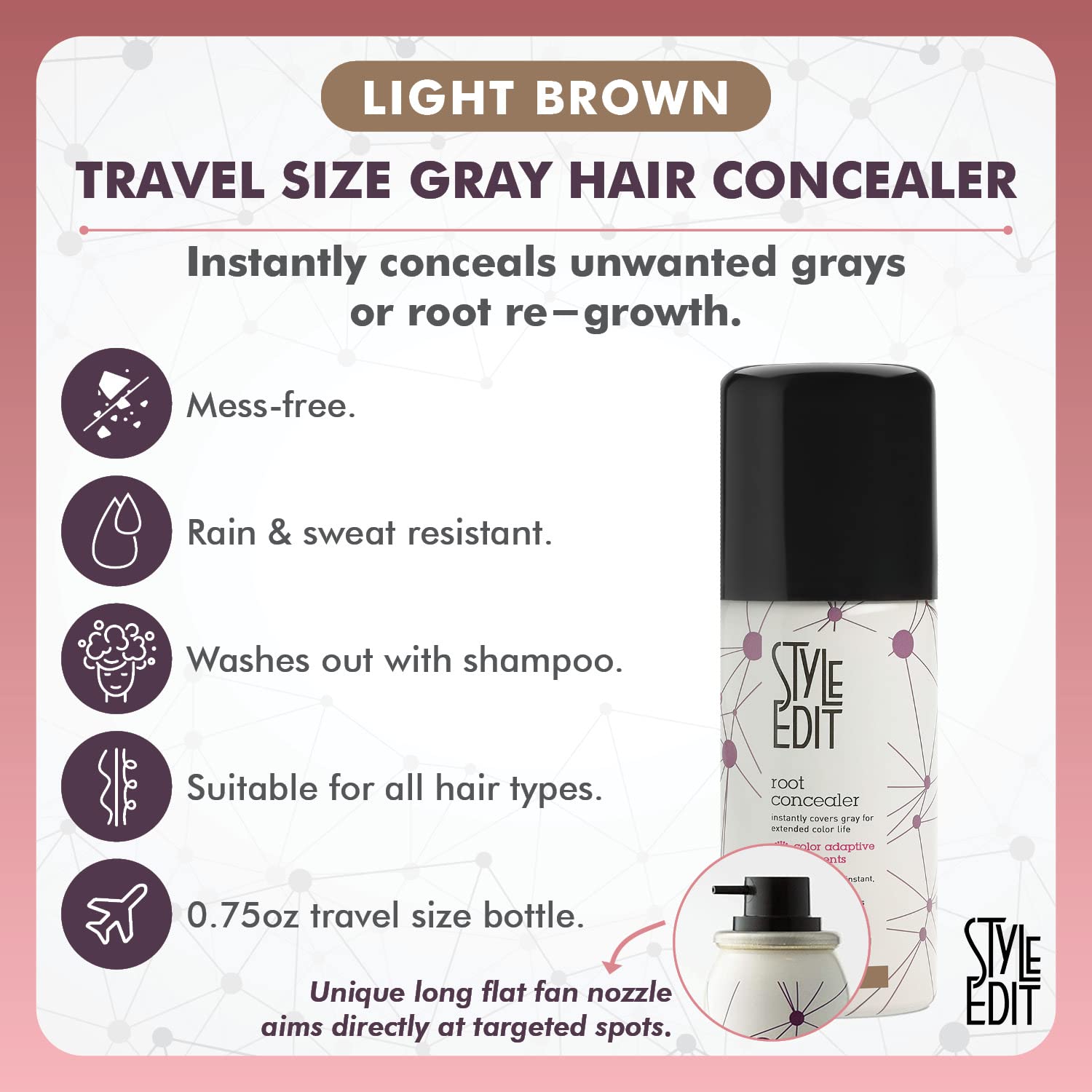 Light Brown Travel Size Concealer & Cover Up Stick Duo - Root & Gray Hair Cover for On-the-Go Touch Ups | Perfect for Travel, Work, and Everyday Use