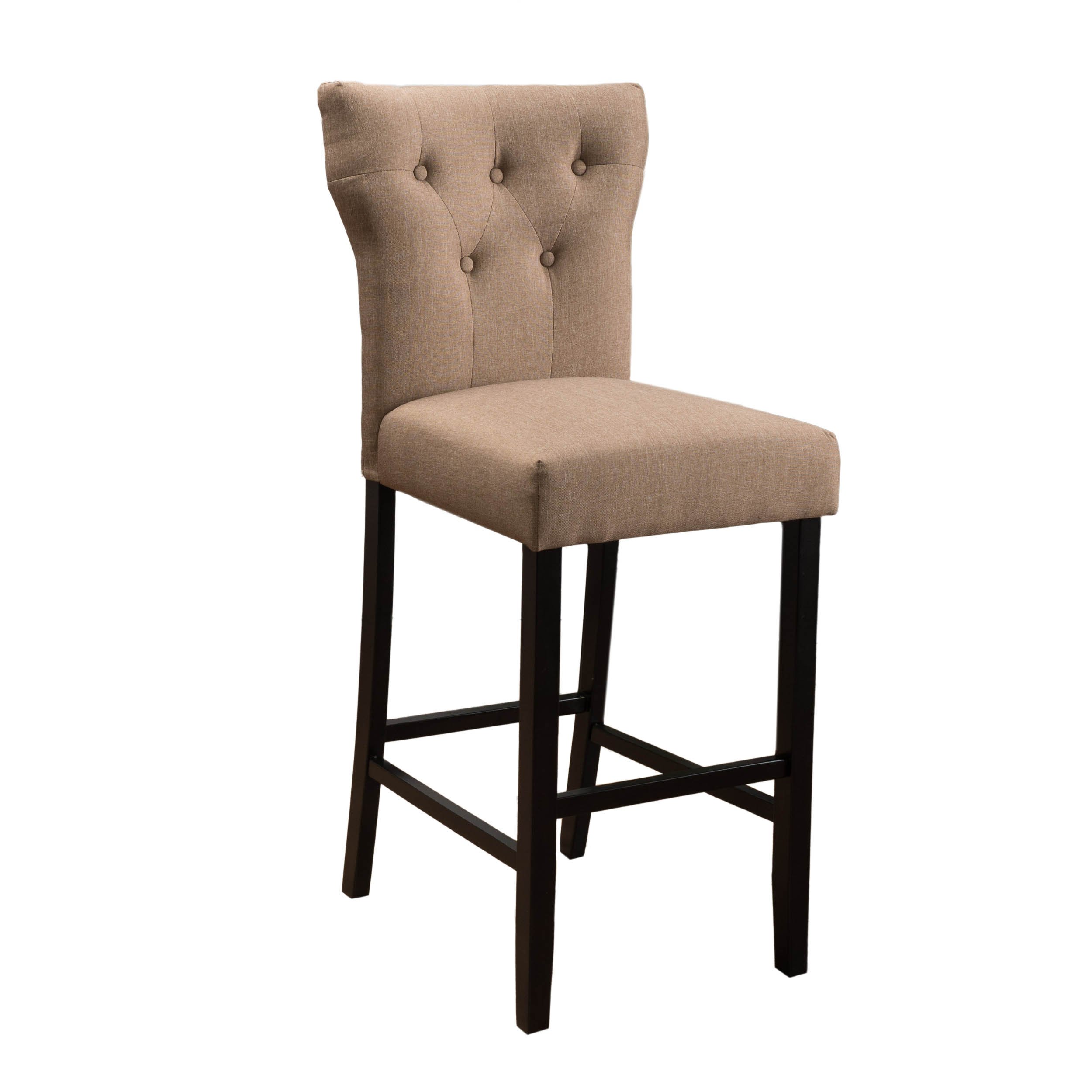 Christopher Knight Home Danar Fabric Counter Stool Set of 2 - Mocha Brown Bar Stools for Kitchen Island, Breakfast Nook & Home Bar Seating
